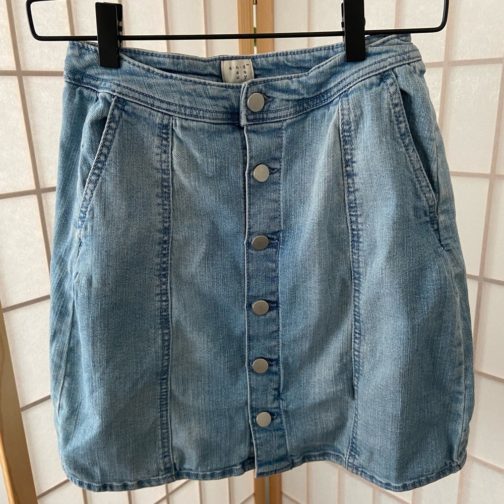 A New Day button denim mini skirt